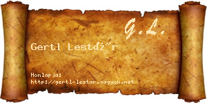 Gertl Lestár névjegykártya